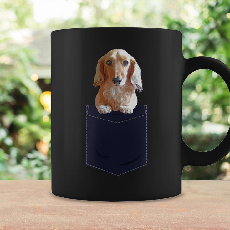 Dachshund In Pocket Long Haired Wiener Dog Doxie Coffee Mug Gifts ideas