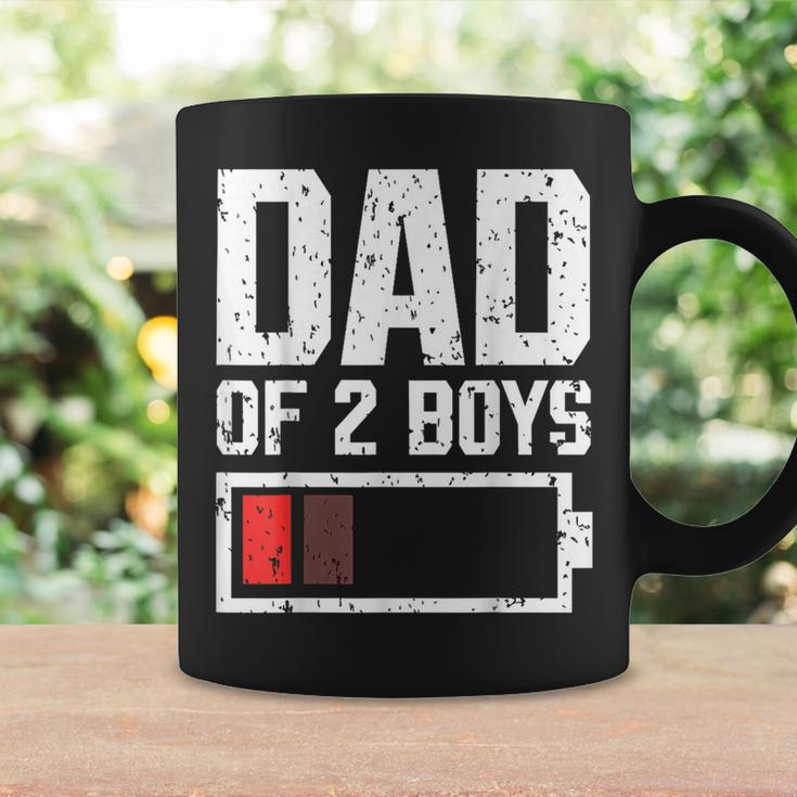 Dad Of 2 Boys Battery Low Daddy Of 2 Boys Father's Day 2024 Coffee Mug Gifts ideas