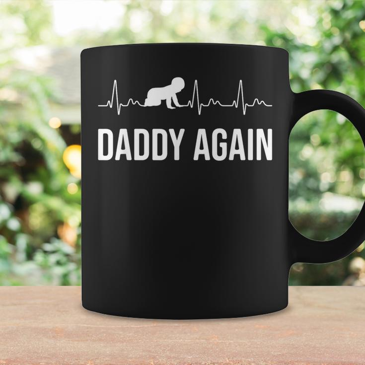 Dad Promoted To Daddy Again Heartbeat Daddy Again 2023 Coffee Mug Gifts ideas
