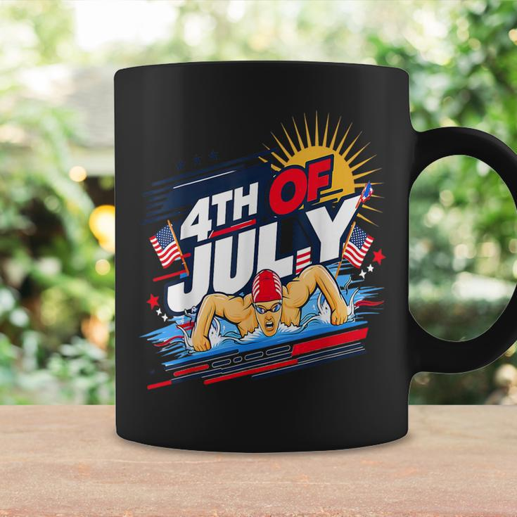 Dad Swimmer American Pride Father's Day & 4Th Of July Coffee Mug Gifts ideas