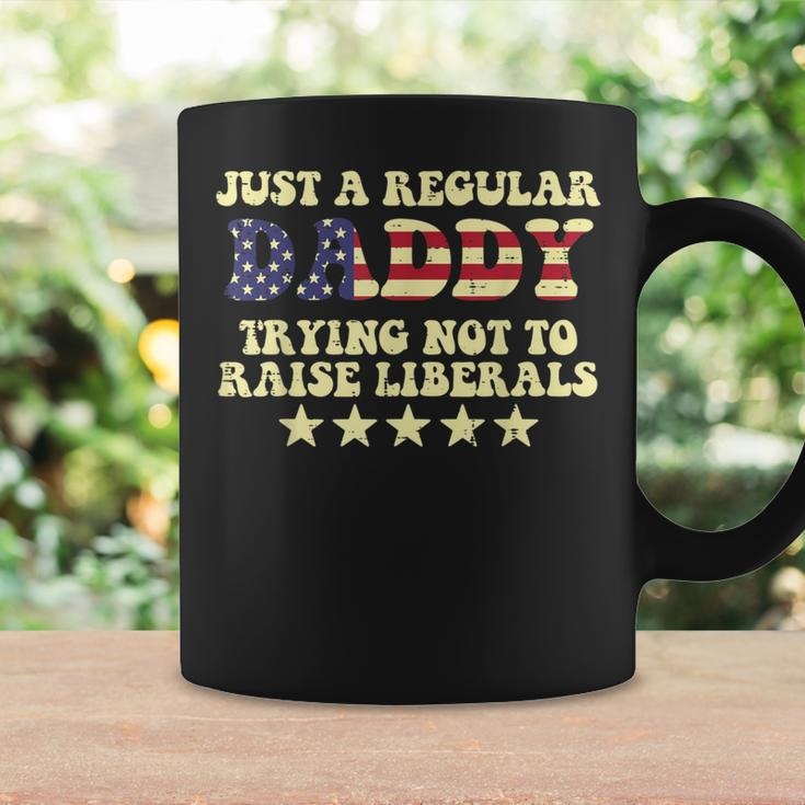 Dadddy Trying Not To Raise Liberals Us Flag Fathers Day Dad Coffee Mug Gifts ideas