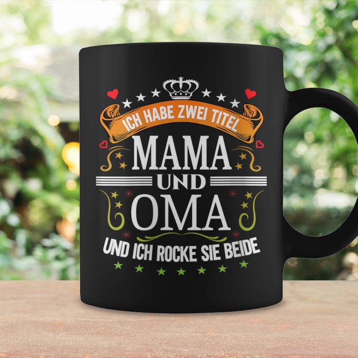 Damen Ich Habe Zwei Titel Mama & Oma Muttertag Spruch Geburtstag Mit-Ausschnitt Tassen Geschenkideen