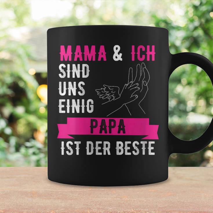 Damen Mama Und Ich Sind Uns Einig Papa Ist Der Beste Mit-Ausschnitt Tassen Geschenkideen