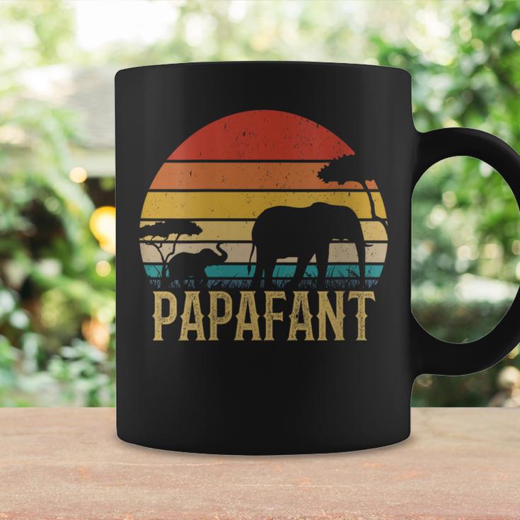 Damen Papafant Papa Elefant Retrointage Sunsetatertag Savanne Mit-Ausschnitt Tassen Geschenkideen