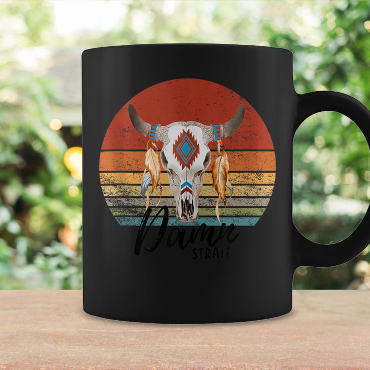 Damn Strait Retro Cowboy Bulls Skulls Country Music Coffee Mug Gifts ideas