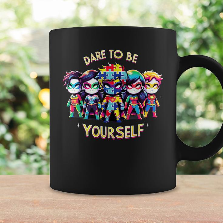 Dare To Be Yourself Autism Awareness Superheroes Coffee Mug Gifts ideas