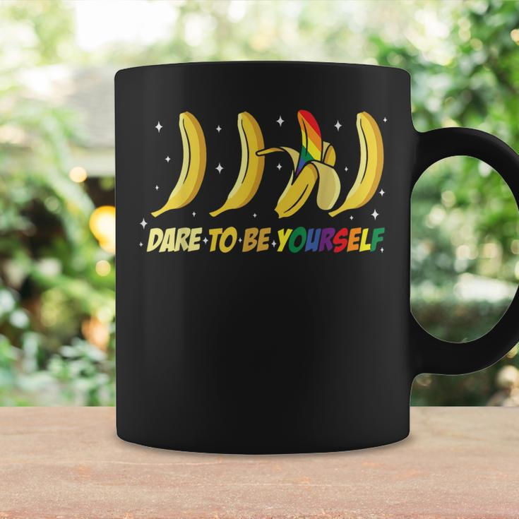 Dare To Be Yourself Cute Banana Lgbtg Pride Rainbow Flag Coffee Mug Gifts ideas