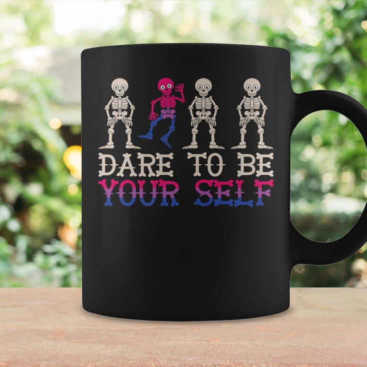 Dare To Be Yourself Skeleton Dance Transgender Trans Pride Coffee Mug Gifts ideas