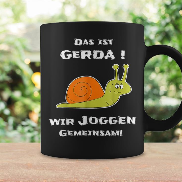 Das Ist Gerda Wir Joggen Gemeinsam Running Slow Snail S Tassen Geschenkideen