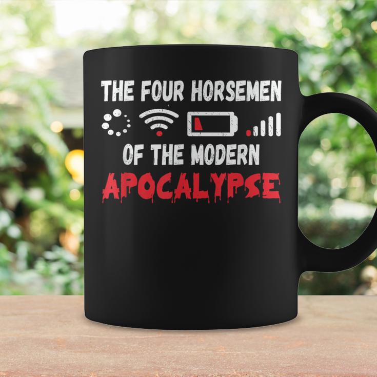 Die Vier Modernen Apokalyptischen Reiter Tassen, Schwarz, Spaßmotiv Geschenkideen