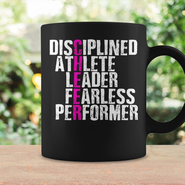 Disciplined Athlete Leader Fearless Performer Cheerleading Coffee Mug Gifts ideas