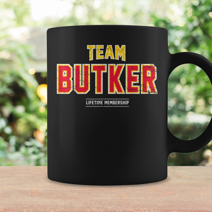 Distressed Team Butker Proud Family Last Name Surname Coffee Mug Gifts ideas