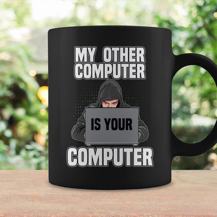 Divertido Mi Otra Computadora Es Tu Pro Hacker Manga Larga Taza de café Ideas de regalos