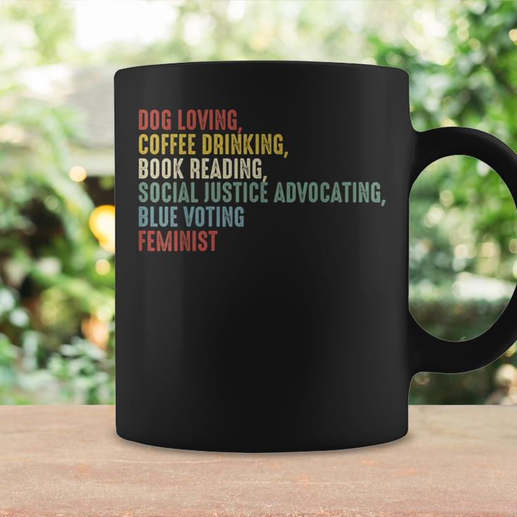 Dog Loving Coffee Drinking Book Reading Social Justice Coffee Mug Gifts ideas