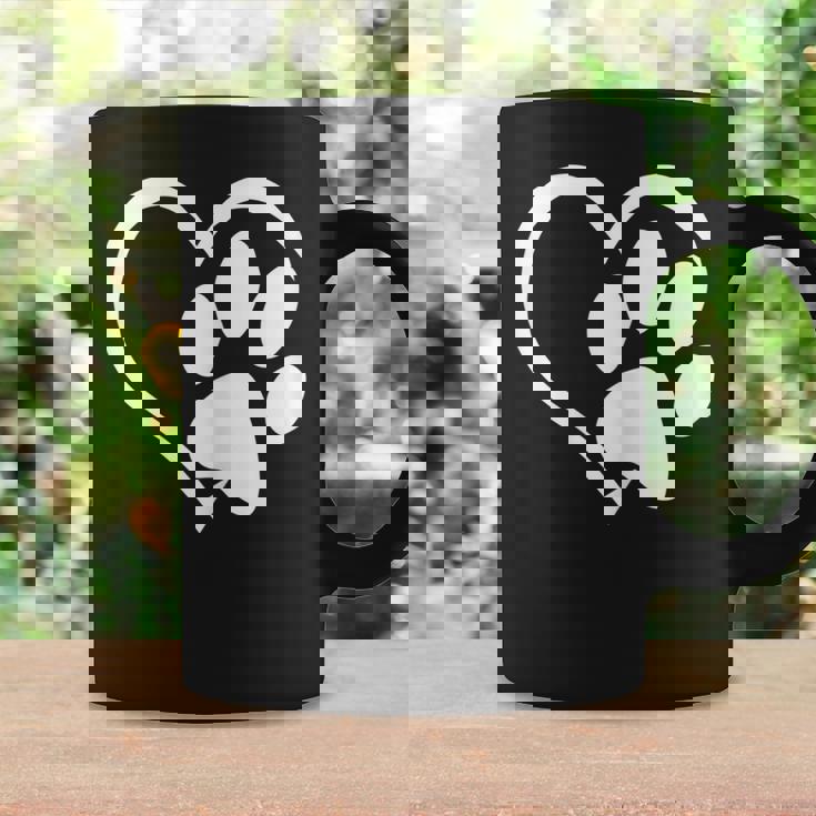 Dog Paw Print Heart Graphic Love Dogs Tops Coffee Mug Gifts ideas