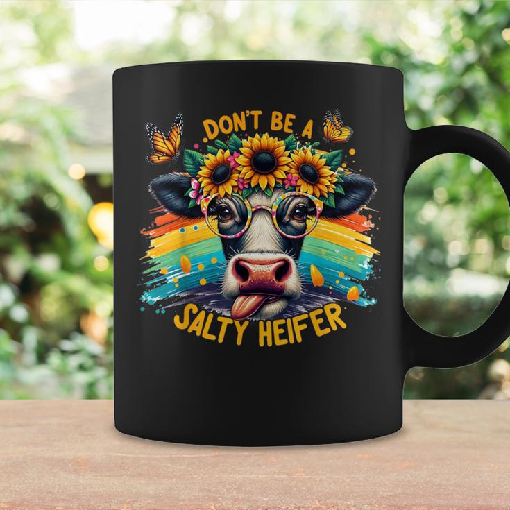 Don't Be A Salty Heifer Pun Cows Lover Vintage Coffee Mug Gifts ideas