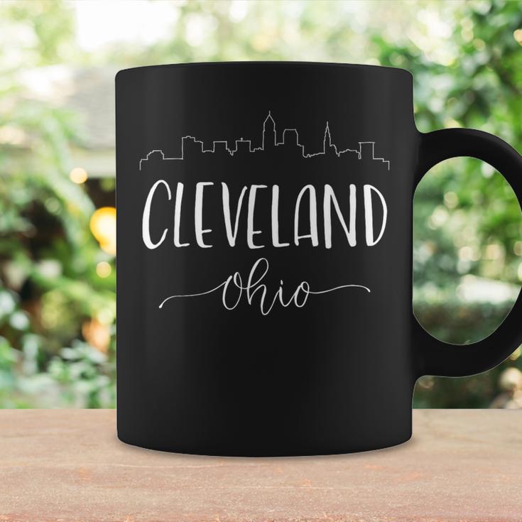 Downtown Cleveland Ohio City Skyline Calligraphy Coffee Mug Gifts ideas