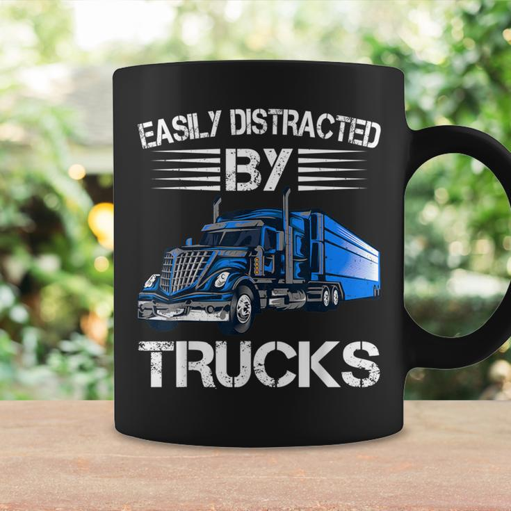 Easily Distracted By Trucks Semi Trailer Trucks Driver Coffee Mug Gifts ideas