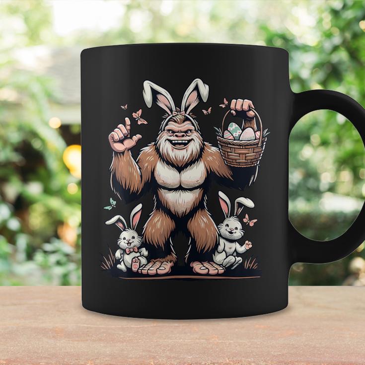 Easter Bigfoot With Bunny & Egg Basket Festive Celebration Coffee Mug Gifts ideas