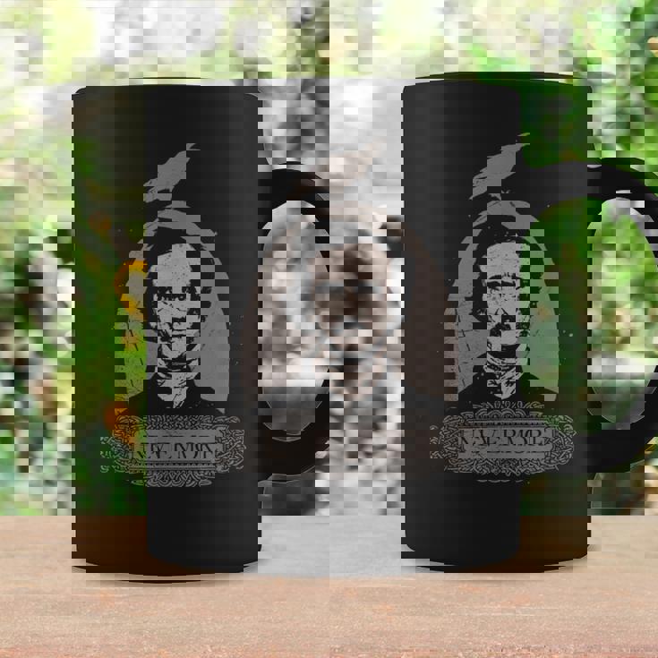 Edgar Allan Poe Cuervo Gótico Nunca Más Oculto Inglés Horror Taza de café Ideas de regalos