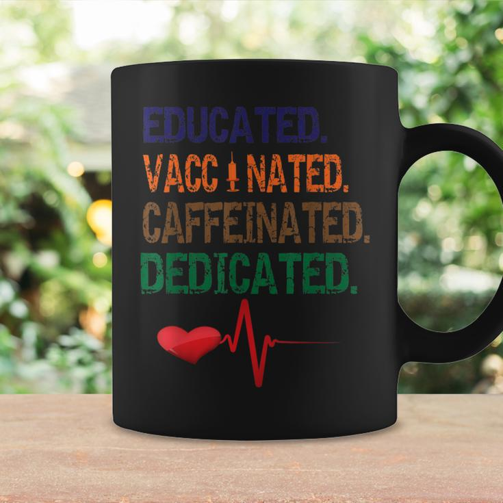 Educated Vaccinated Caffeinated Dedicated Nurse Coffee Mug Gifts ideas