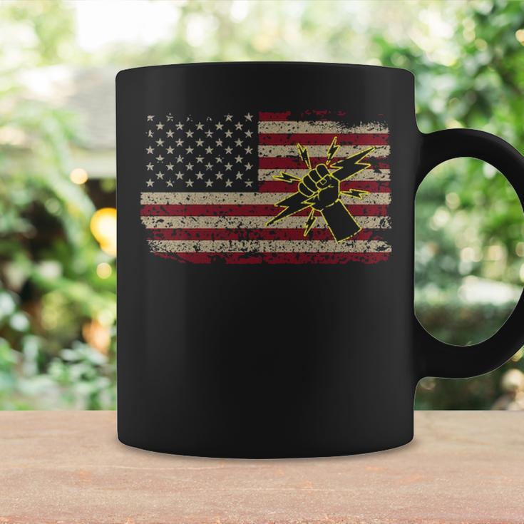 Electrician America Flag Patriotic Electricity Coffee Mug Gifts ideas