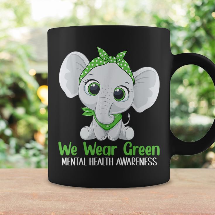 Elehant Mental Health Awareness Green Ribbon Coffee Mug Gifts ideas