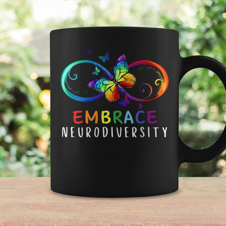 Embrace Neurodiversity Rainbow Butterfly Autism Awareness Coffee Mug Gifts ideas