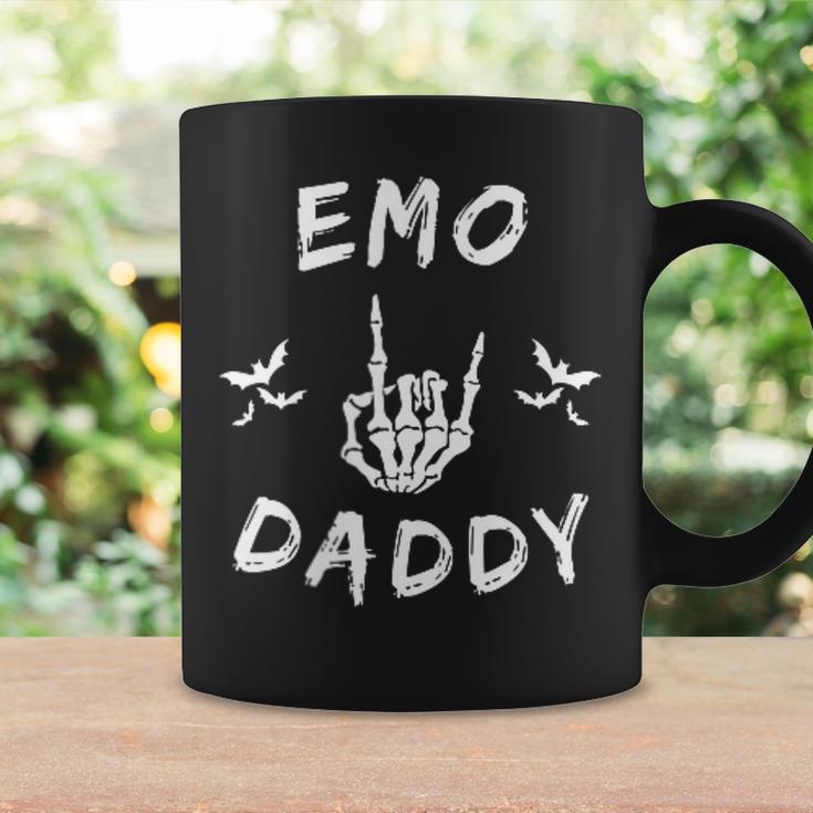 Emo Daddy Emo Dad Goth Skeleton Hand Rock On Father's Day Coffee Mug Gifts ideas