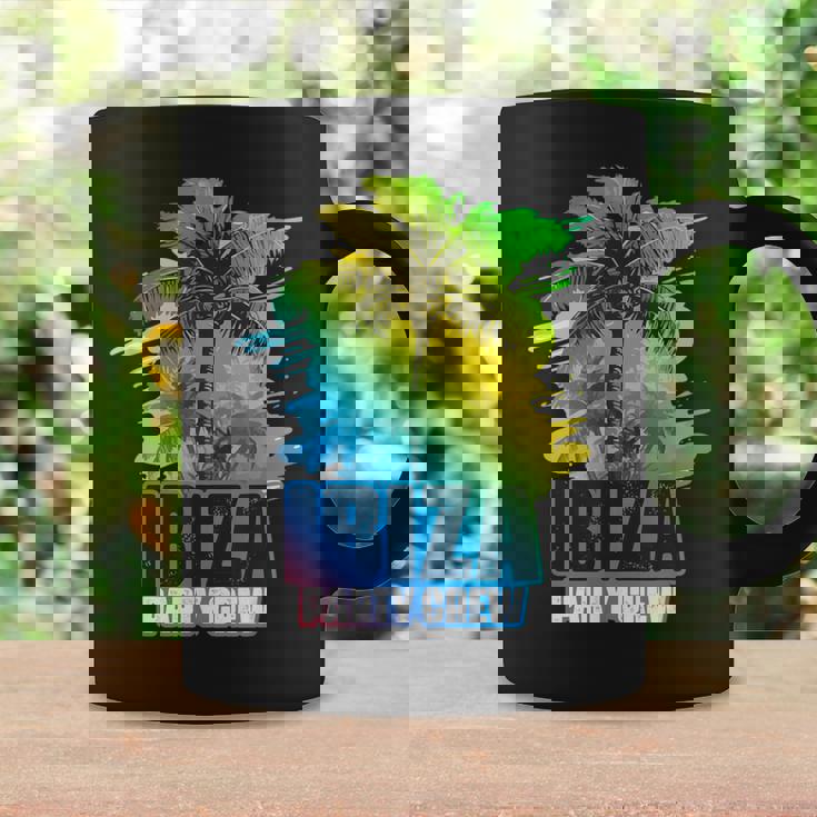 Equipo Deacaciones En Ibiza Party Crew Colorido Taza de café Ideas de regalos