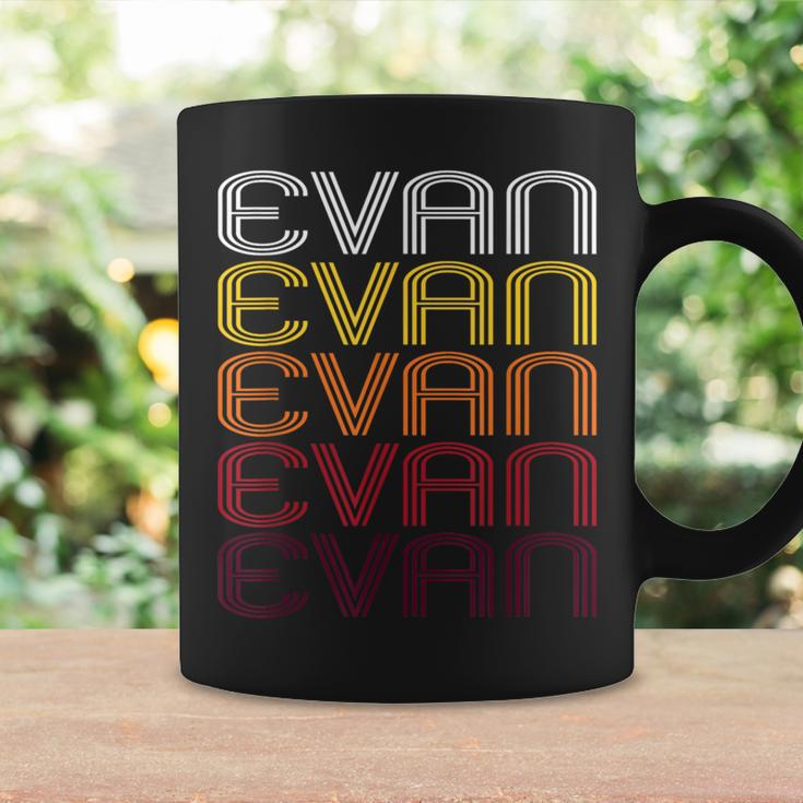 Evan Retro Wordmark Pattern Vintage Style Coffee Mug Gifts ideas