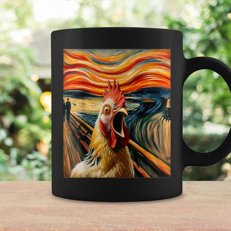 Expressionist Scream Chicken Lovers Artistic Chicken Coffee Mug Gifts ideas