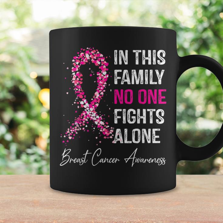 In This Family No One Fight Alone Breast Cancer Awareness Coffee Mug Gifts ideas