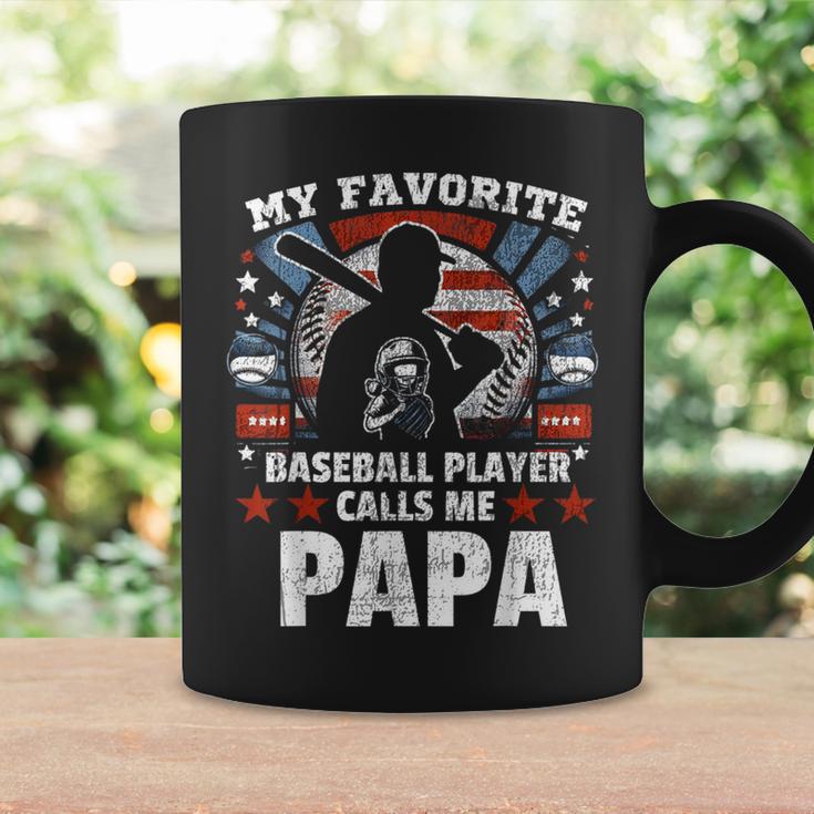 My Favorite Baseball Player Calls Me Papa Father's Day Men Coffee Mug Gifts ideas