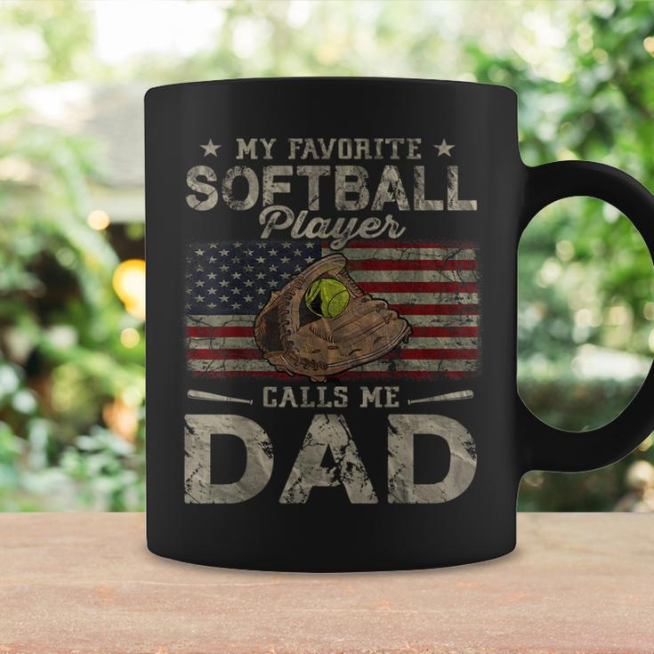 My Favorite Softball Player Calls Me Dad Father's Day Daddy Coffee Mug Gifts ideas
