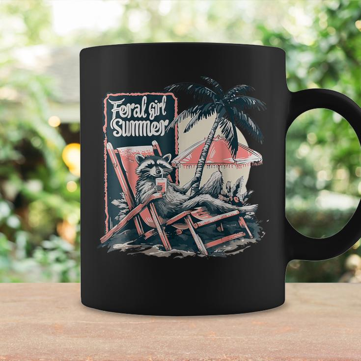 Feral Girl Summer Raccoon Beach Coffee Mug Gifts ideas