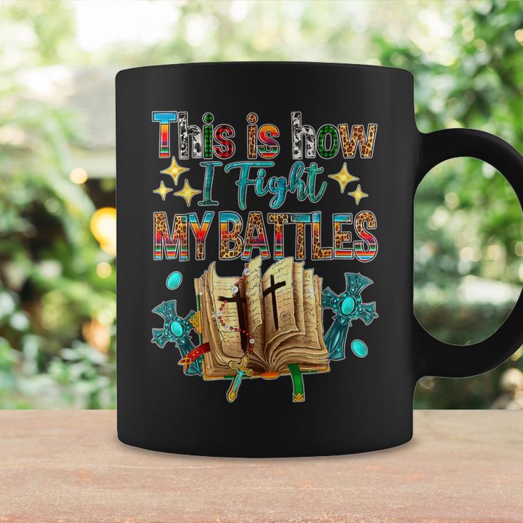 This Is How I Fight My Battles Leopard Cross Christian Jesus Coffee Mug Gifts ideas