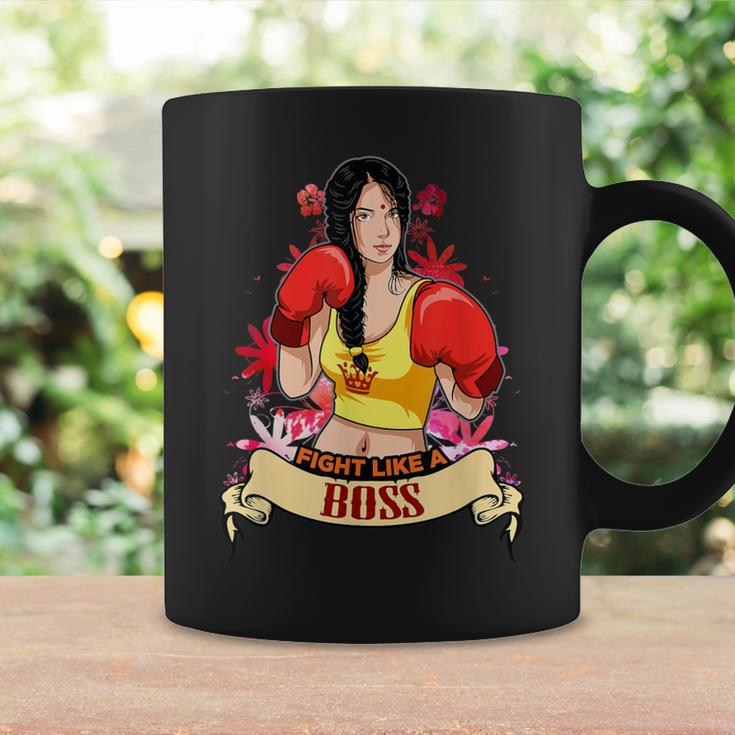 Fight Like A Boss Empowered Indian Women Boxing Fighter Coffee Mug Gifts ideas