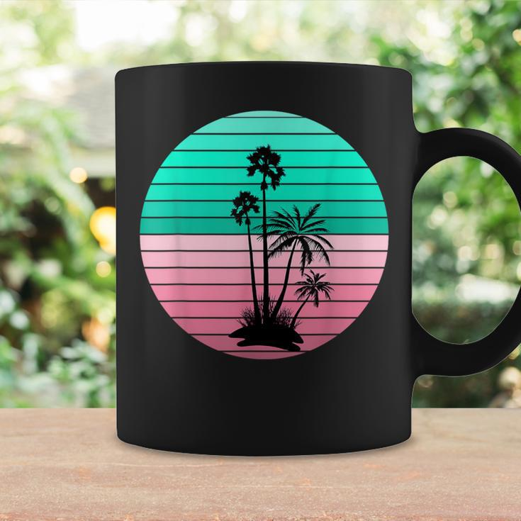 Flamingo Pink And Teal Palm Tree Sunset Coffee Mug Gifts ideas