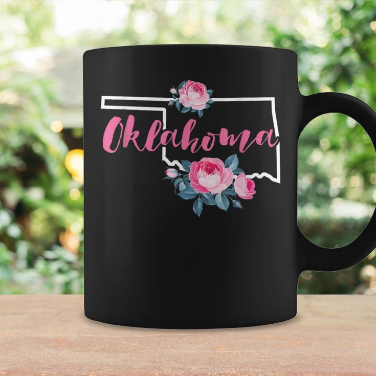 Floral Oklahoma Vintage Rose Pink Flower Us Map Home State Coffee Mug Gifts ideas