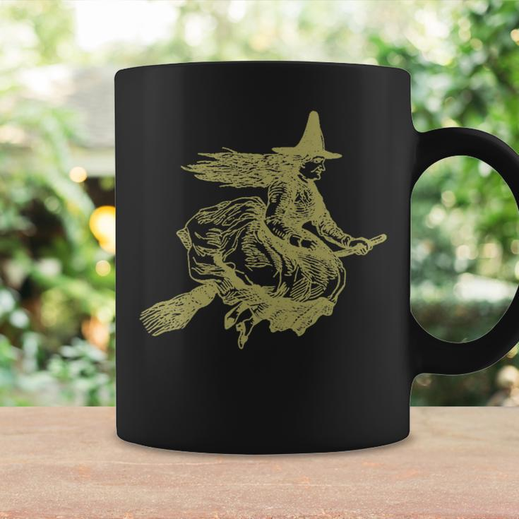 Flying Witch On A Broom Occult Magic Dark Gothic Coffee Mug Gifts ideas
