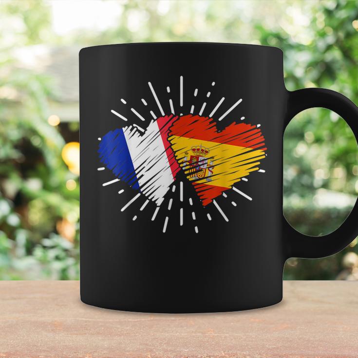 Francia España Amistad Corazon Francia Italiano Taza de café Ideas de regalos