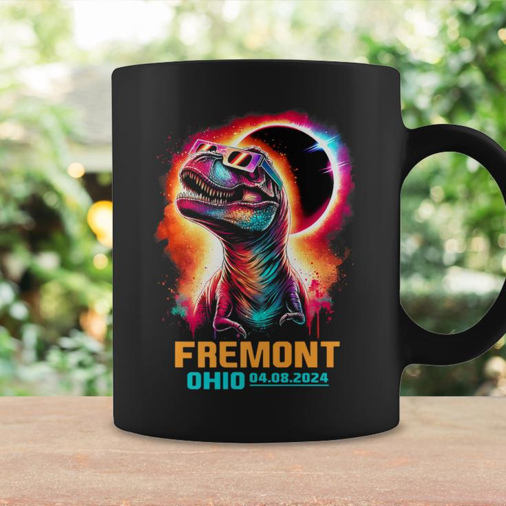 Fremont Ohio Total Solar Eclipse 2024 Dinosaur Colorful Coffee Mug Gifts ideas
