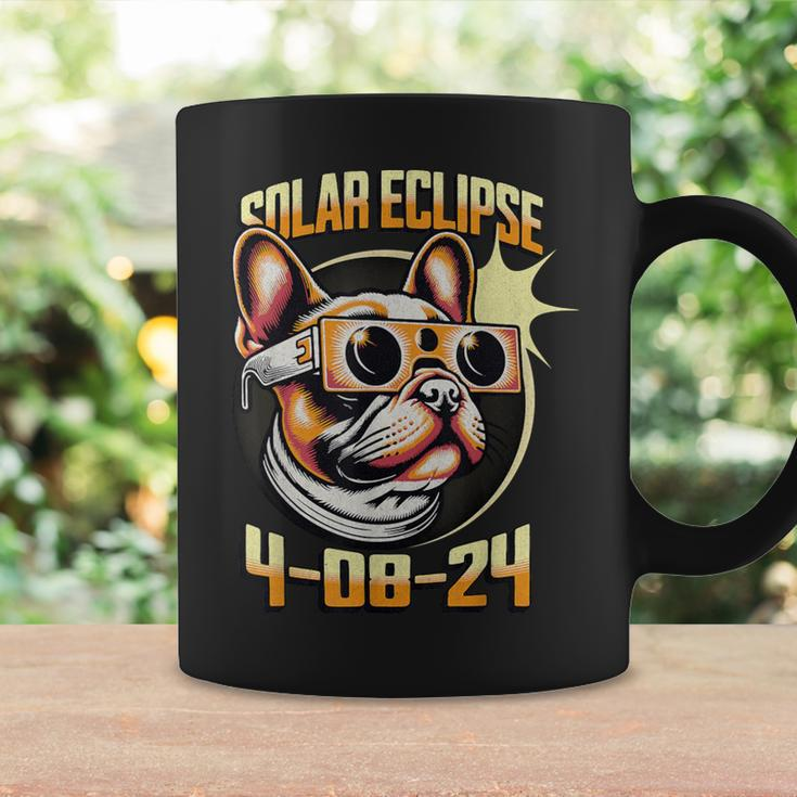 French Bulldog Wearing Solar Eclipse Glasses 2024 Coffee Mug Gifts ideas