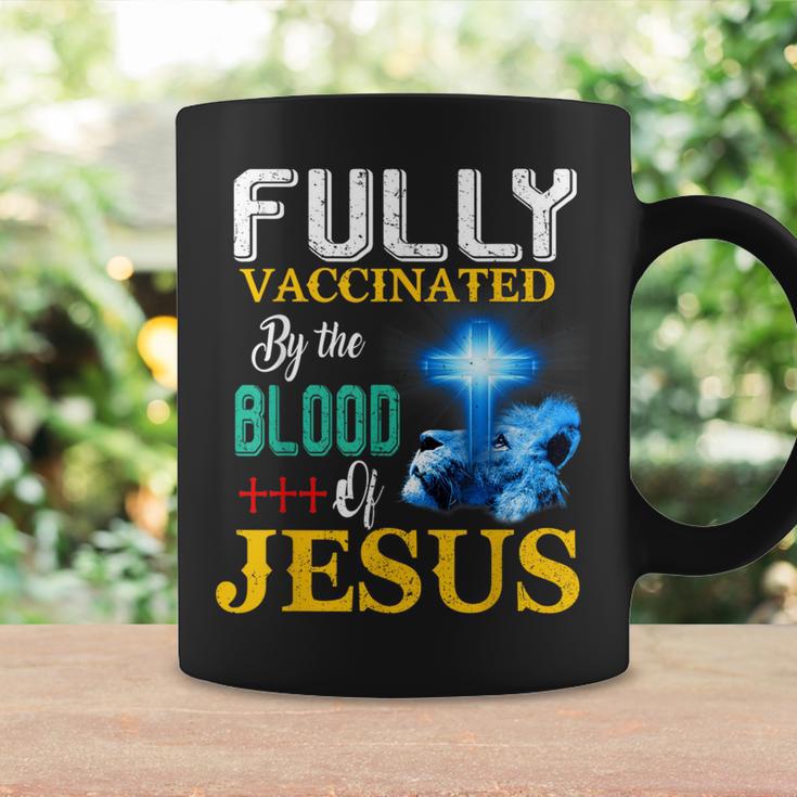 Fully Vaccinated By The Blood Of Jesus Shining Cross & Lion Coffee Mug Gifts ideas