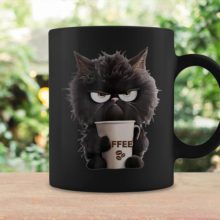 Angry Black Cat Drinking Coffee Loves Coffee Pet Coffee Mug Gifts ideas