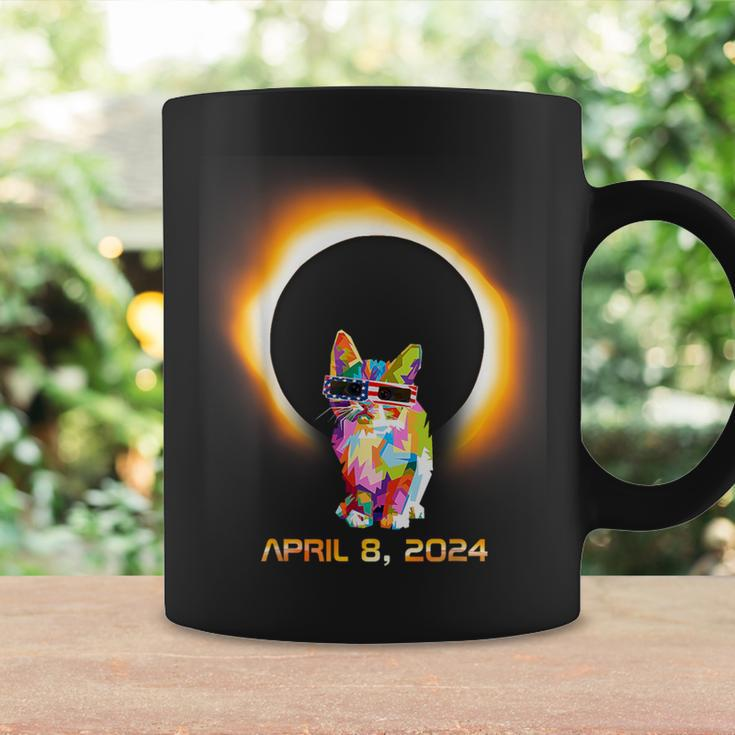 Cat Total Solar Sun Eclipse 2024 Totality Spring April Coffee Mug Gifts ideas