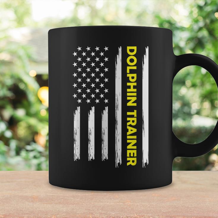 Dolphin Trainer Patriotic Dad Us Flag Fathers Day Coffee Mug Gifts ideas