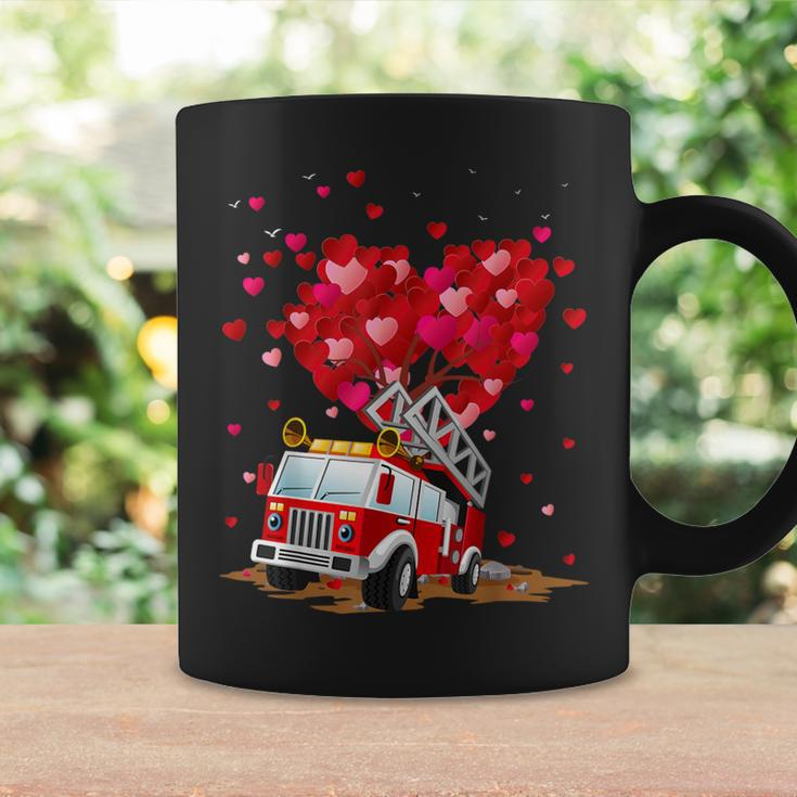 Fire Truck Lover Heart Shape Fire Truck Valentines Day Coffee Mug Gifts ideas