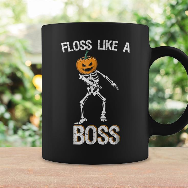 Floss Like A Boss Skeleton Pumpkin Halloween Coffee Mug Gifts ideas